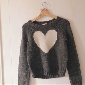 Cute heart warm knitted sweater